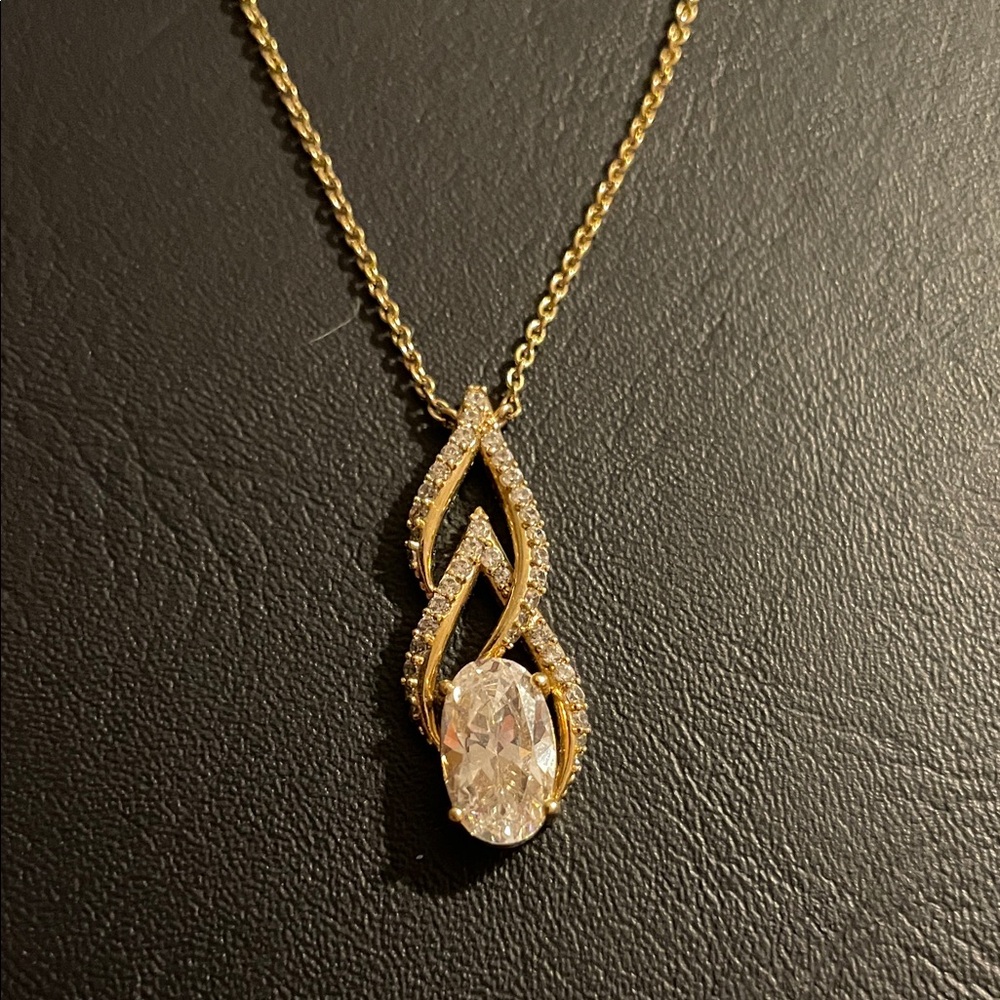 Gold and Silver Twisted Pendant Necklace